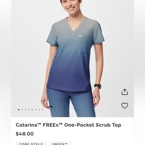 Figs Blue Ombre Scrub Top